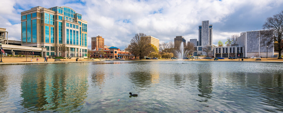 Downtown Huntsville Alabama skyline representing a growing technology and engineering hub