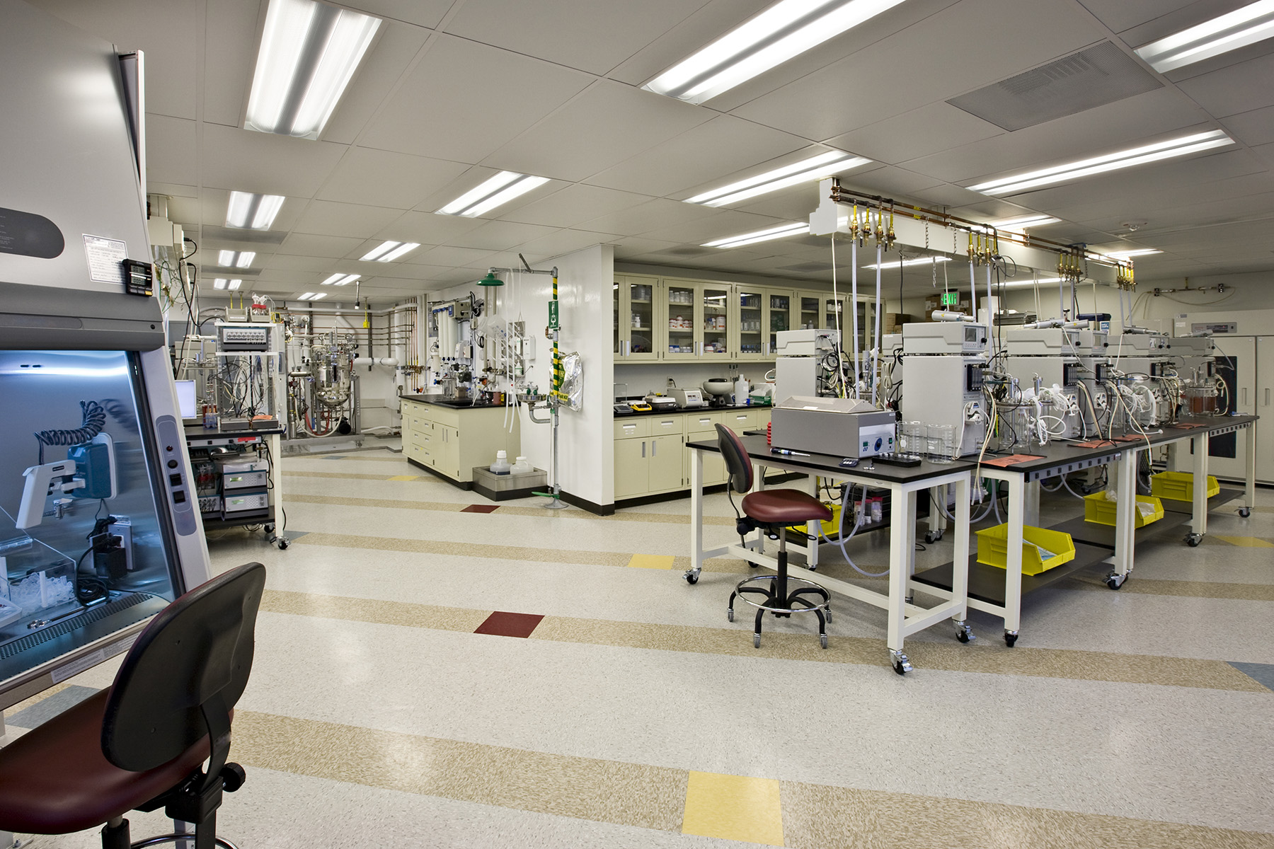 Engineers testing imaging systems in a controlled lab environment